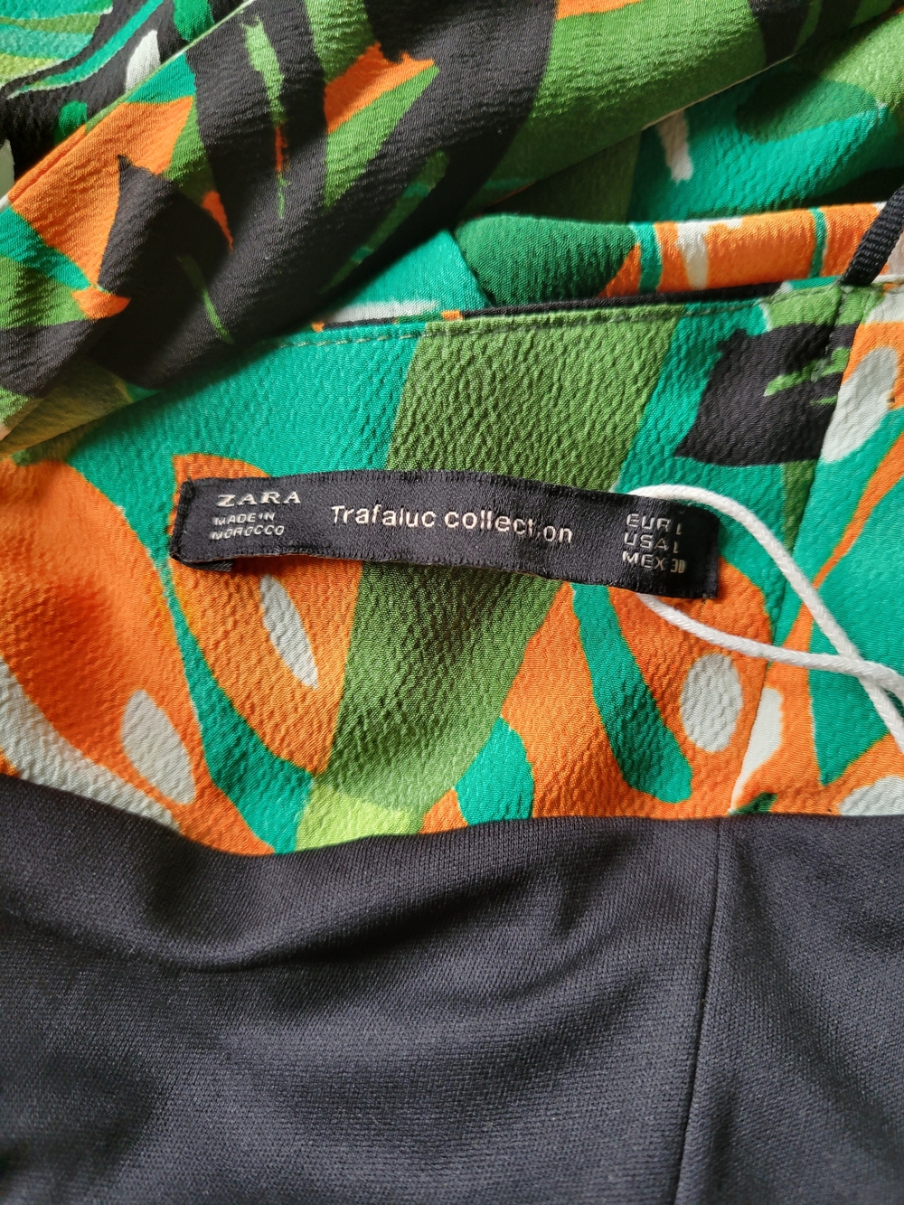 Zara Trafaluc Tropical Jumpsuit Romper Large Halter Style Green Orange Beach - Picture 15 of 17